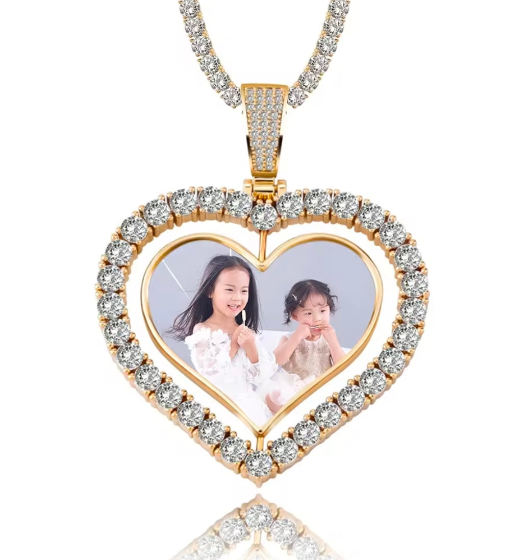 Double sided Customized Photo Bling charm